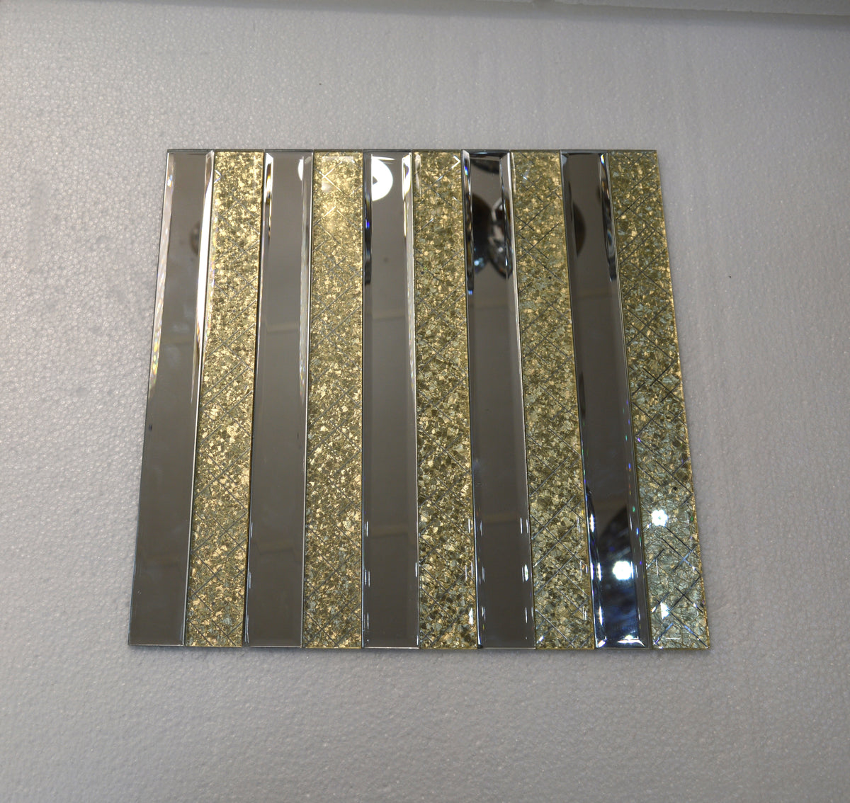 Gold Designed & Mirror Rectangle Glass Mosaic Tiles-300*300*8mm-11sheets-1m2-DZ3301