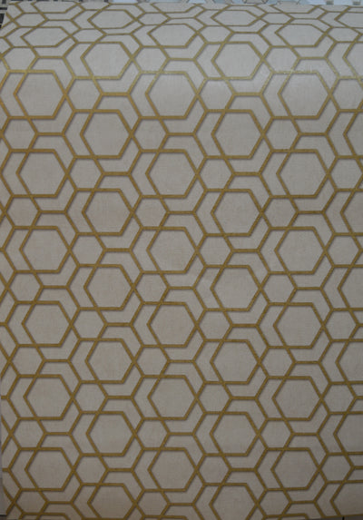 Hexagonal-Trend Collection Wallpapers-Cream & Gold- DK.18184-3