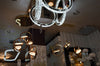 Pendant-Crystal Glass Pendant light with Rotating Ring-2010-1,3 & 5 rings(Rose Gold) with matching wall lights