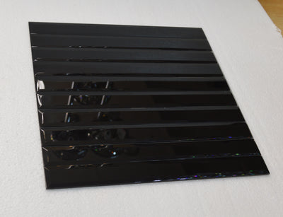 Black Rectangle Strip Glass Mosaic Tiles-300*300*8mm-11sheets-1m2-DZ3302