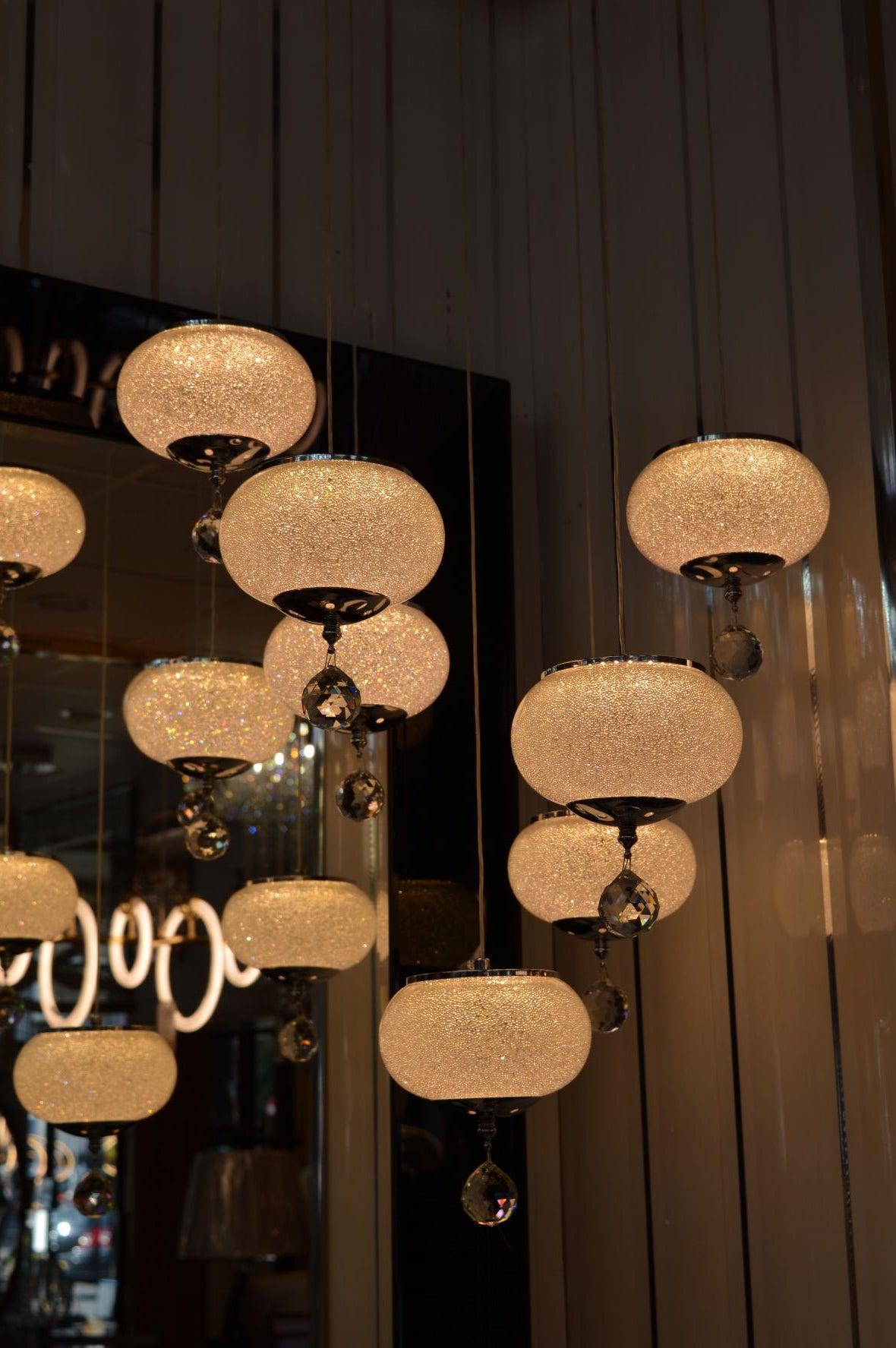 Pendant-Crystal Globs Staircase hanging Pendant Ceiling Light-2113-11CH/GD & 2113-7CH/GD-color changing & dimmable with remote control