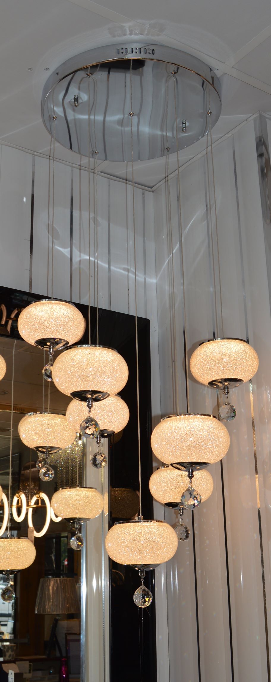 Pendant-Crystal Globs Staircase hanging Pendant Ceiling Light-2113-11CH/GD & 2113-7CH/GD-color changing & dimmable with remote control