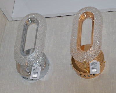 Crystallic Oval Shape Beautiful Warm LED Wall Lights with matching Free Standing Lamps & table lamps -MB2179Chrome & Gold