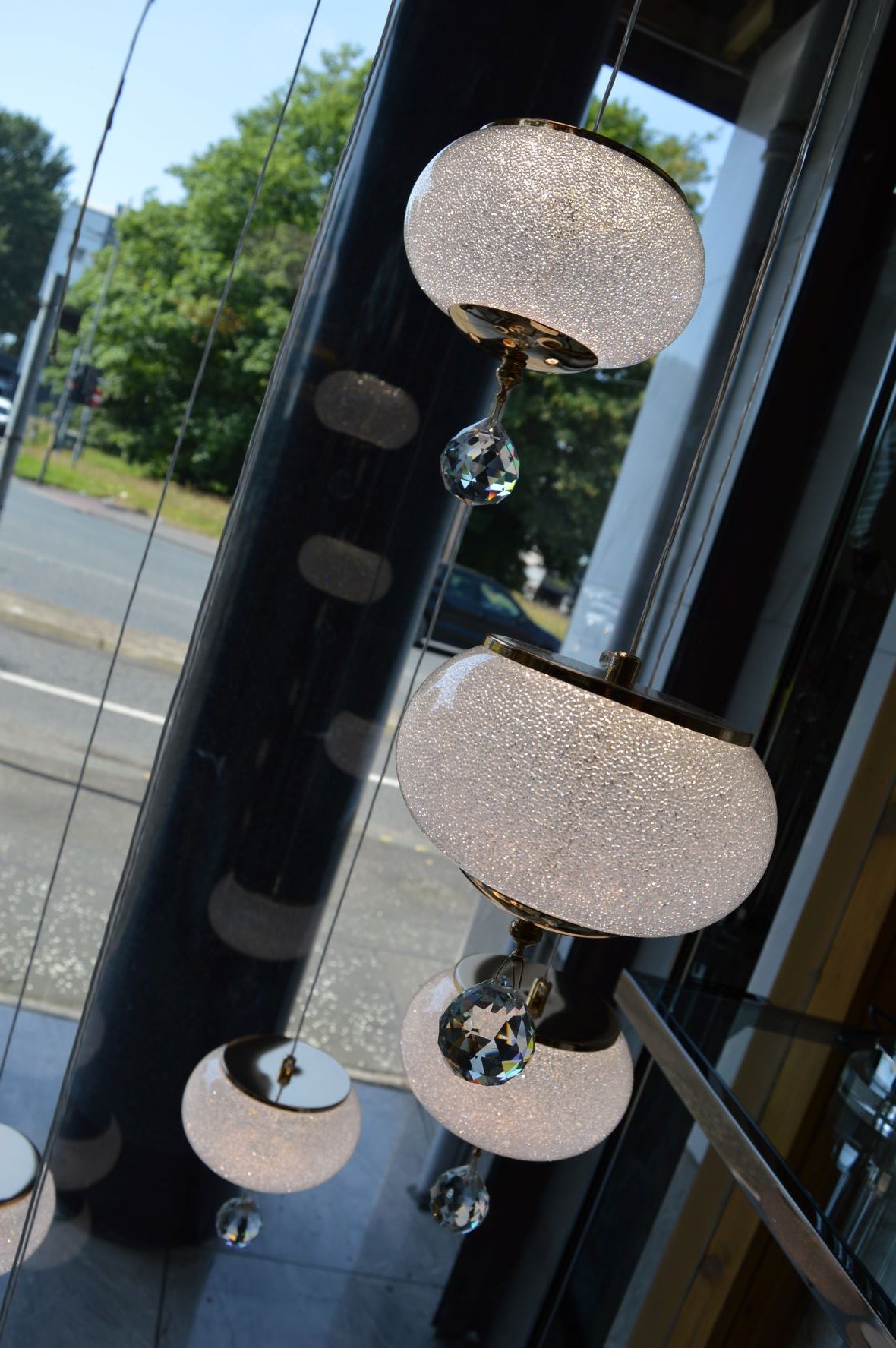 Pendant-Crystal Globs Staircase hanging Pendant Ceiling Light-2113-11CH/GD & 2113-7CH/GD-color changing & dimmable with remote control