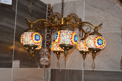 Turkish 5/3 Turkish Colourful Pendant Ceiling Light-88713/3 & 6