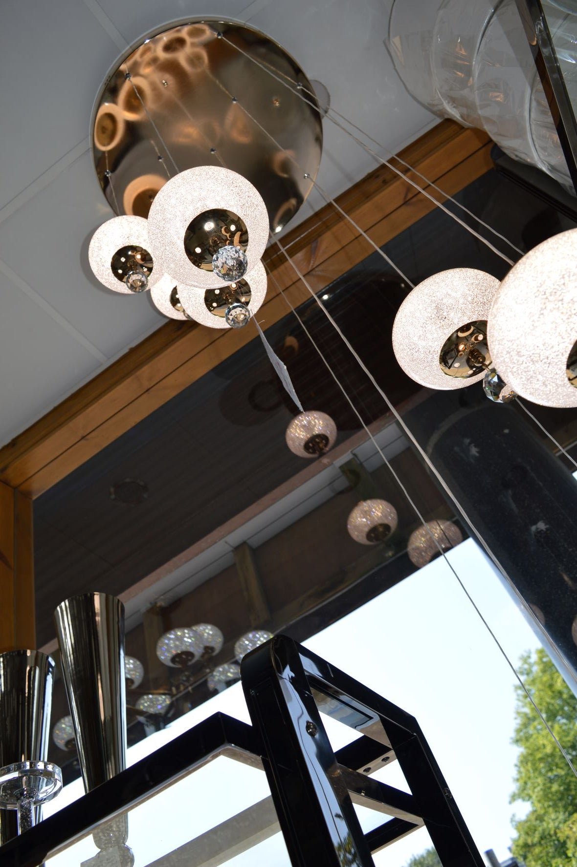 Pendant-Crystal Globs Staircase hanging Pendant Ceiling Light-2113-11CH/GD & 2113-7CH/GD-color changing & dimmable with remote control