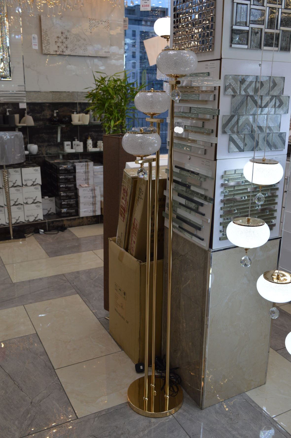 Crystal Glob Floor Lamp & Table lamp with Colour Changing feature-2113