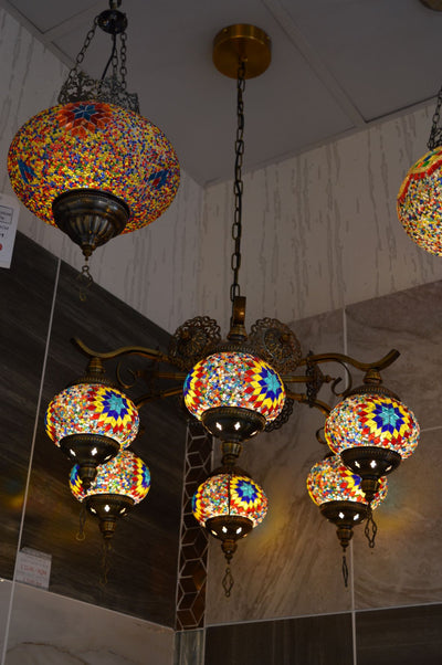 Turkish 5/3 Turkish Colourful Pendant Ceiling Light-88713/3 & 6