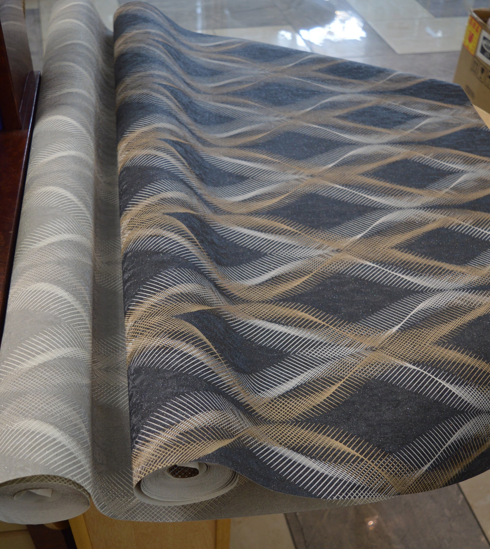 Lifestyle Black and Gold, Grey and Silver Modern Homes Double Width Wallpapers- DK.23940-2 & 4