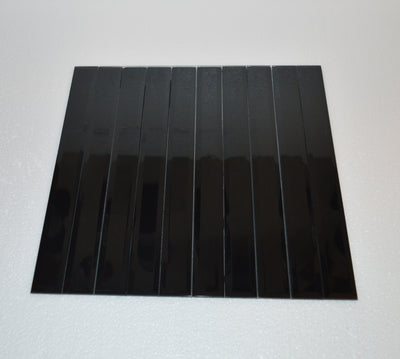 Black Rectangle Strip Glass Mosaic Tiles-300*300*8mm-11sheets-1m2-DZ3302