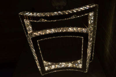 5 & 2 Layer Crystallic LED Chandeliers -Colour Changing Dimmable with Remote Control-5103-550 & 5103-550-5-Chrome & Gold