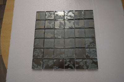 Silver & Grey Leaf Glass Mosaic Tile-300*300*8mm-11sheets-1m2