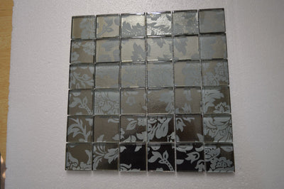 Silver & Grey Leaf Glass Mosaic Tile-300*300*8mm-11sheets-1m2