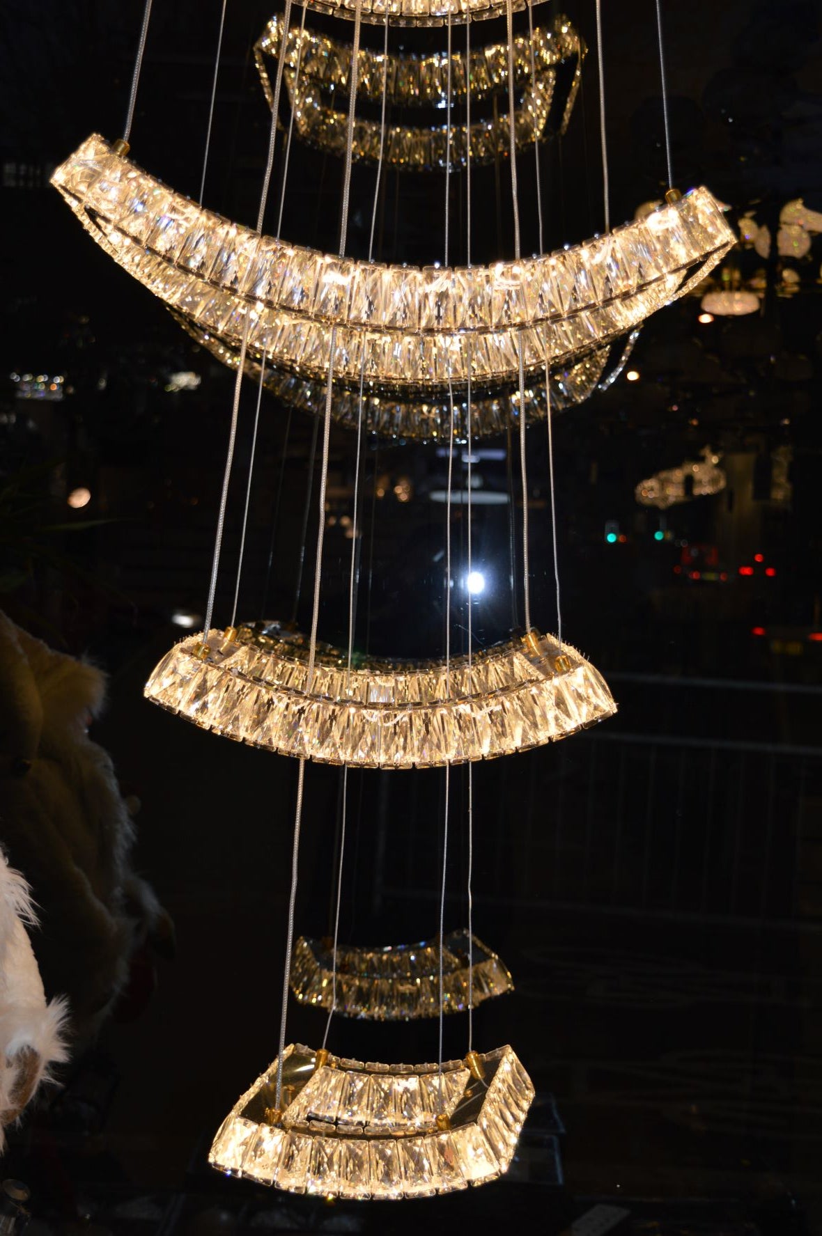 5 & 2 Layer Crystallic LED Chandeliers -Colour Changing Dimmable with Remote Control-5103-550 & 5103-550-5-Chrome & Gold