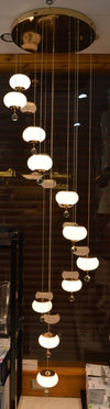 Pendant-Crystal Globs Staircase hanging Pendant Ceiling Light-2113-11CH/GD & 2113-7CH/GD-color changing & dimmable with remote control
