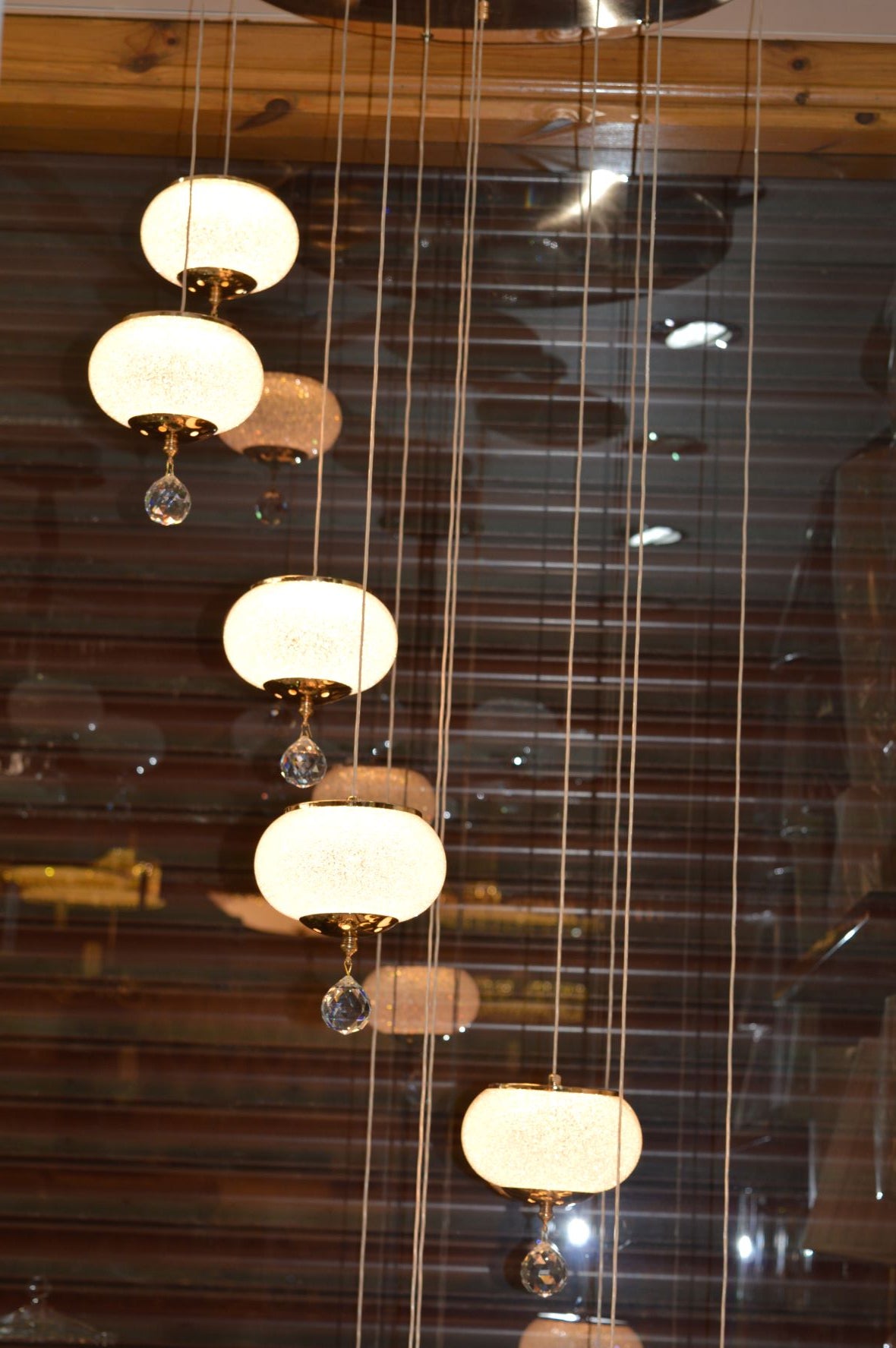 Pendant-Crystal Globs Staircase hanging Pendant Ceiling Light-2113-11CH/GD & 2113-7CH/GD-color changing & dimmable with remote control