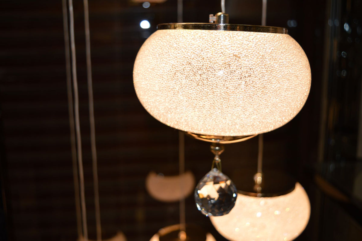 Pendant-Crystal Globs Staircase hanging Pendant Ceiling Light-2113-11CH/GD & 2113-7CH/GD-color changing & dimmable with remote control