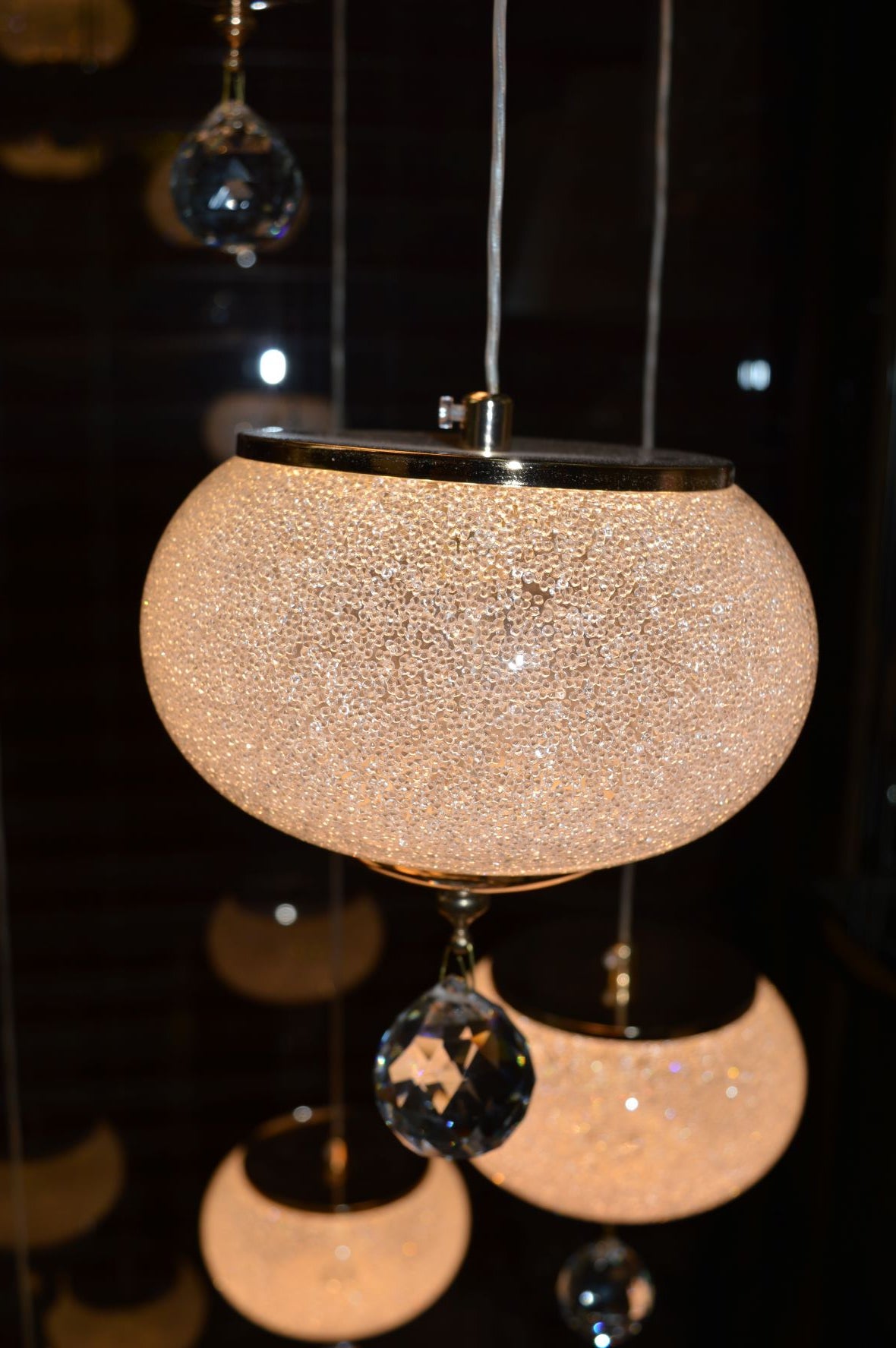 Pendant-Crystal Globs Staircase hanging Pendant Ceiling Light-2113-11CH/GD & 2113-7CH/GD-color changing & dimmable with remote control