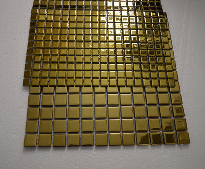 Mirrored Gold Glass Mosaic Tile-300*300*8mm-11sheets-1m2