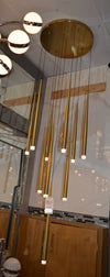 Long Drop Metallic Bars LED Incorporated Stair Pendant Lighting Chandelier-6139-10tubes, 12tubes 30 & 40tubes