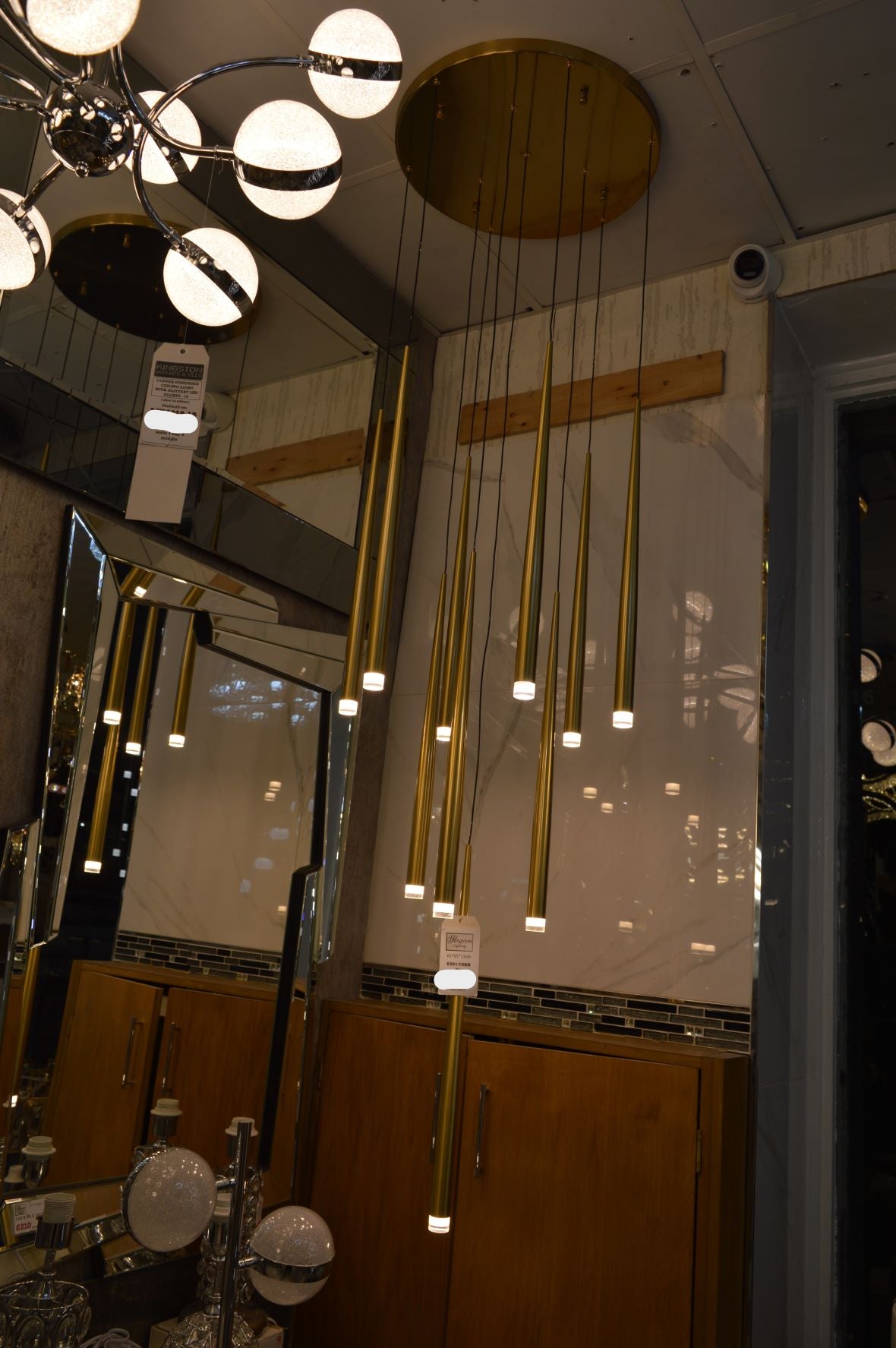 Metallic Bars Modern Square Flushmount Ceiling Light-Warm LED-6190