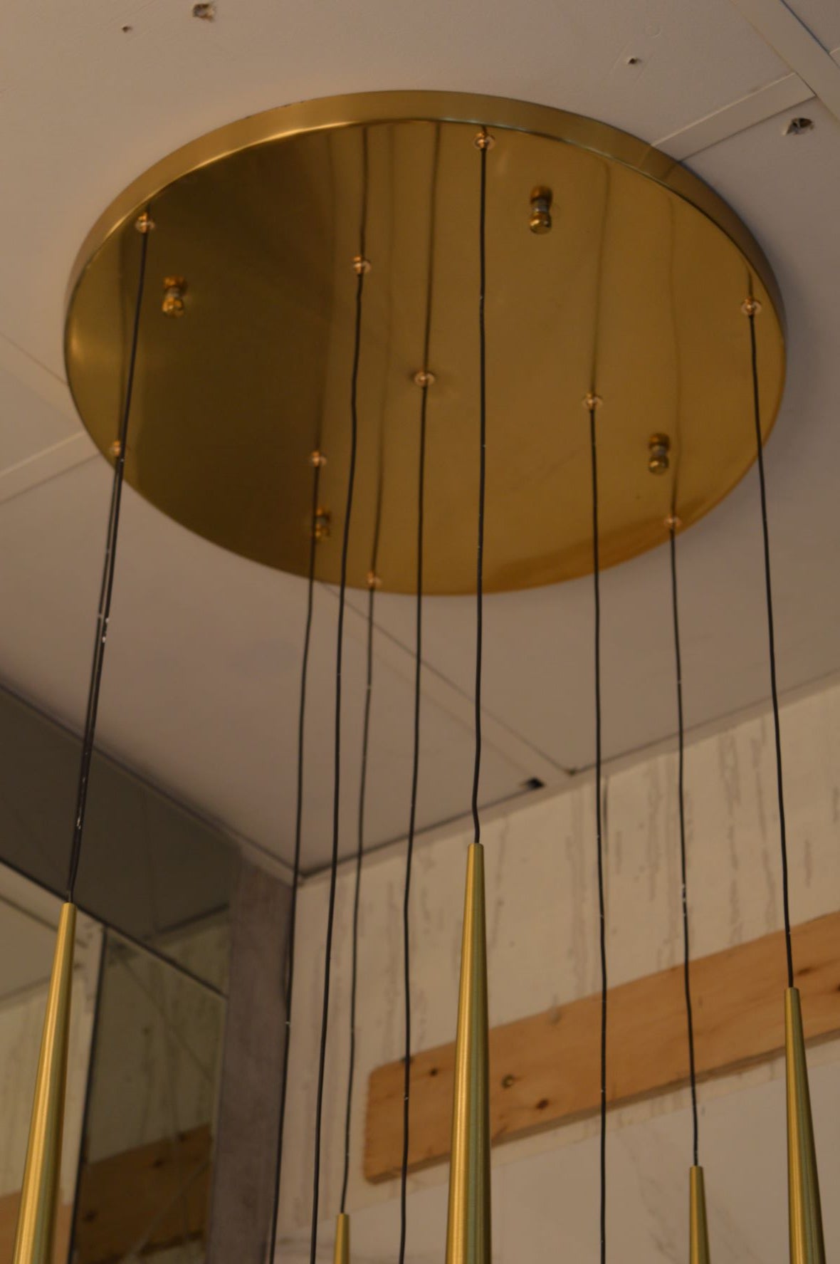 Metallic Bars Modern Square Flushmount Ceiling Light-Warm LED-6190