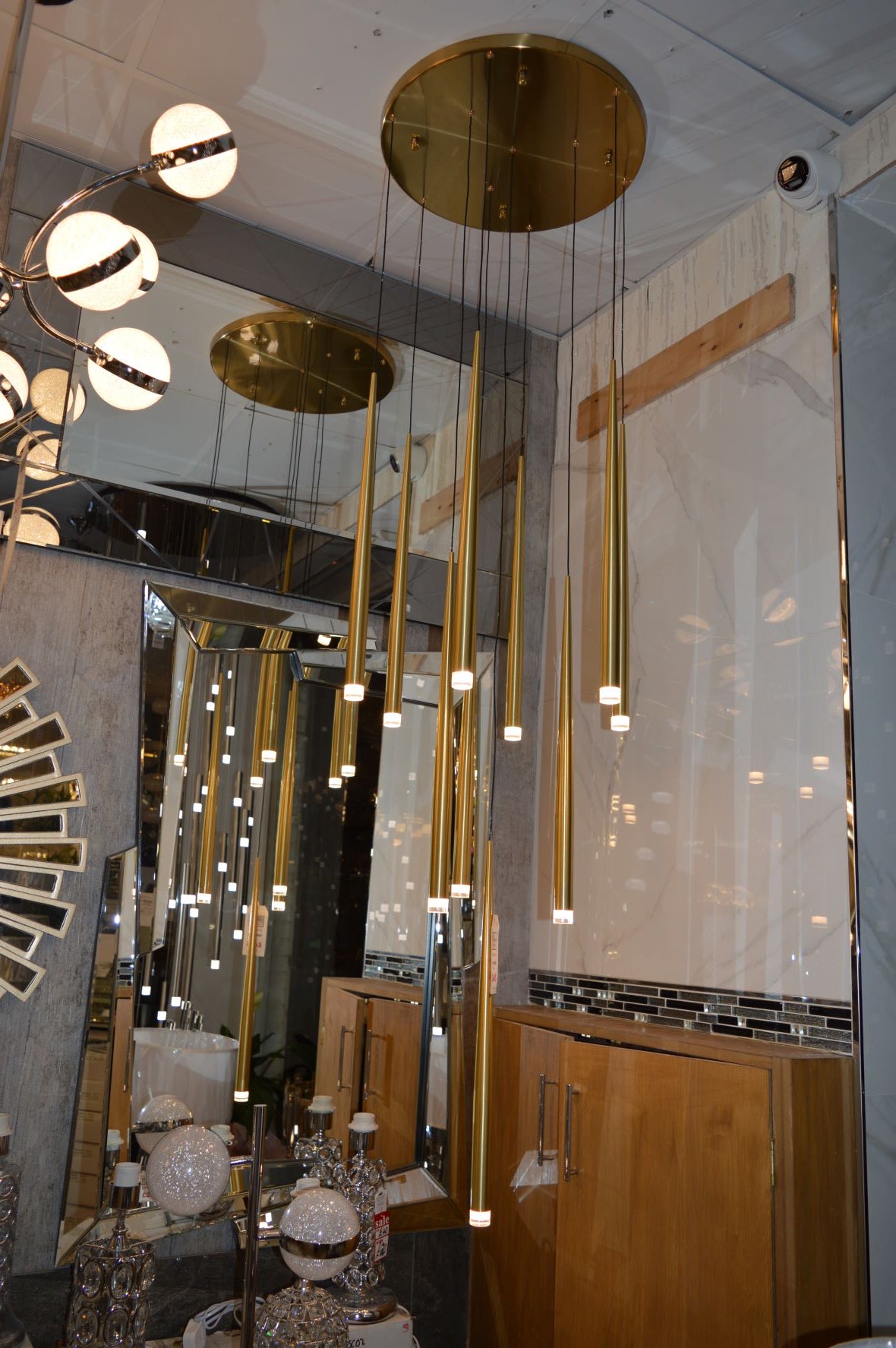 Metallic Bars Modern Square Flushmount Ceiling Light-Warm LED-6190