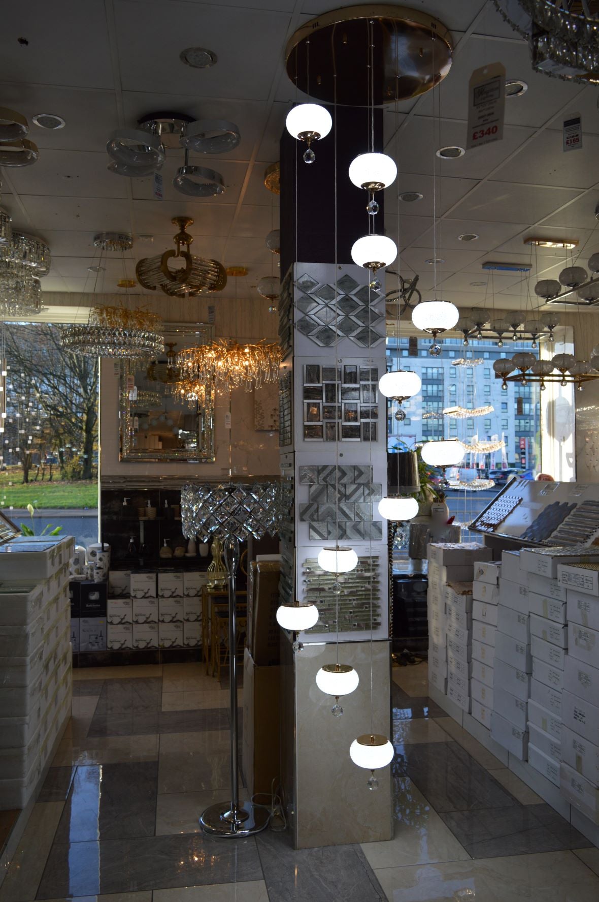 Pendant-Crystal Globs Staircase hanging Pendant Ceiling Light-2113-11CH/GD & 2113-7CH/GD-color changing & dimmable with remote control