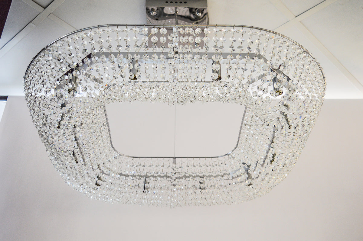 Crystal Square / Circular Pendant & Flash mounted Warm LED ceiling light-P88750