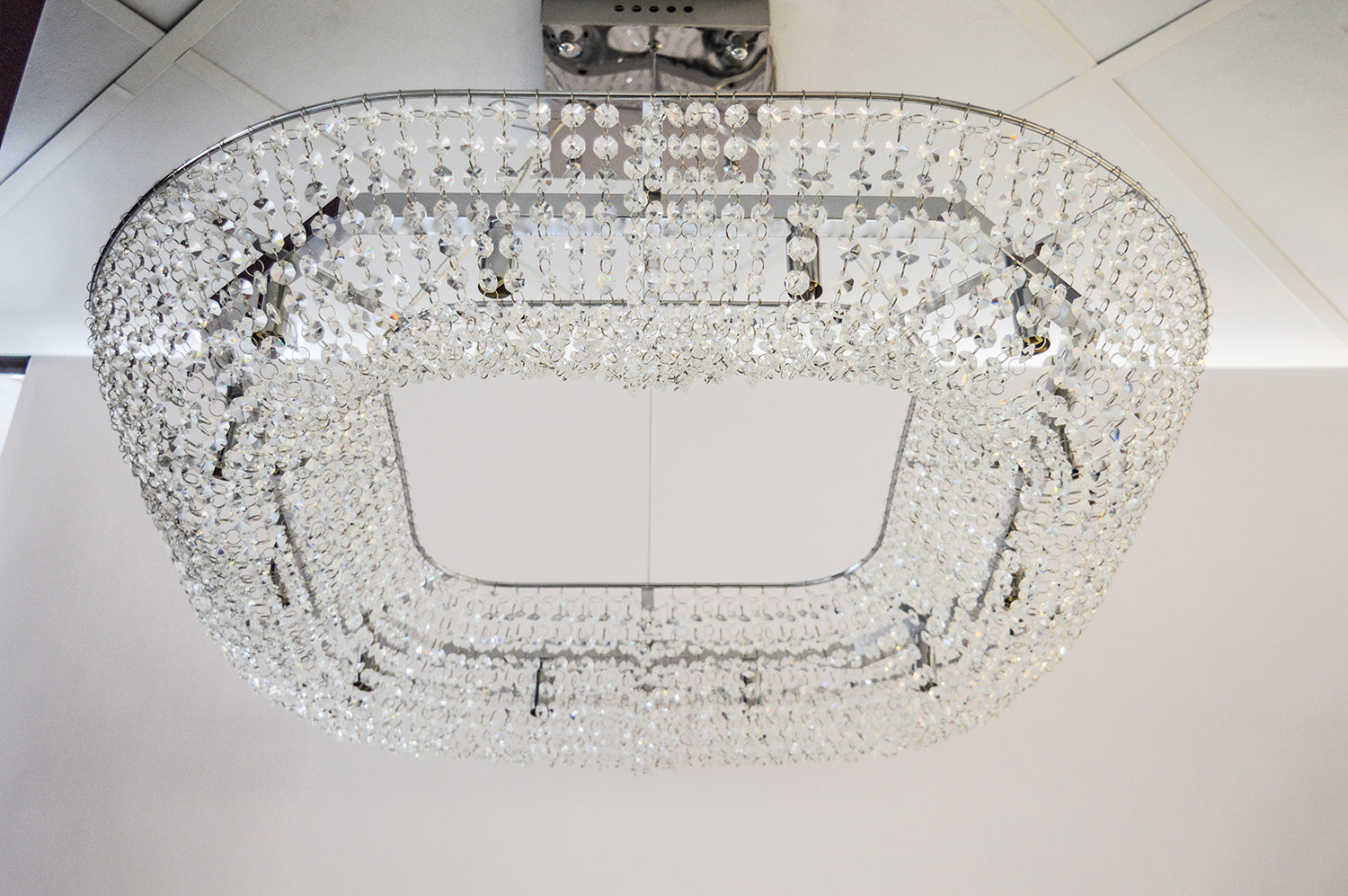 Crystal Square / Circular Pendant & Flash mounted Warm LED ceiling light-P88750