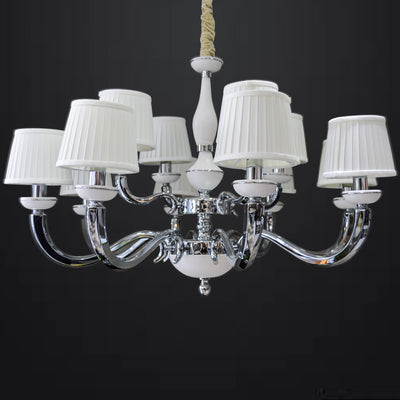 White - Gold Classy Vintage Candle Armed Chandelier