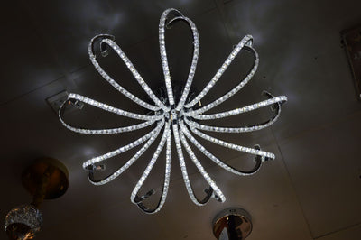 Flower thin metallic frame crystallic LED incorporated light [A100420-18]