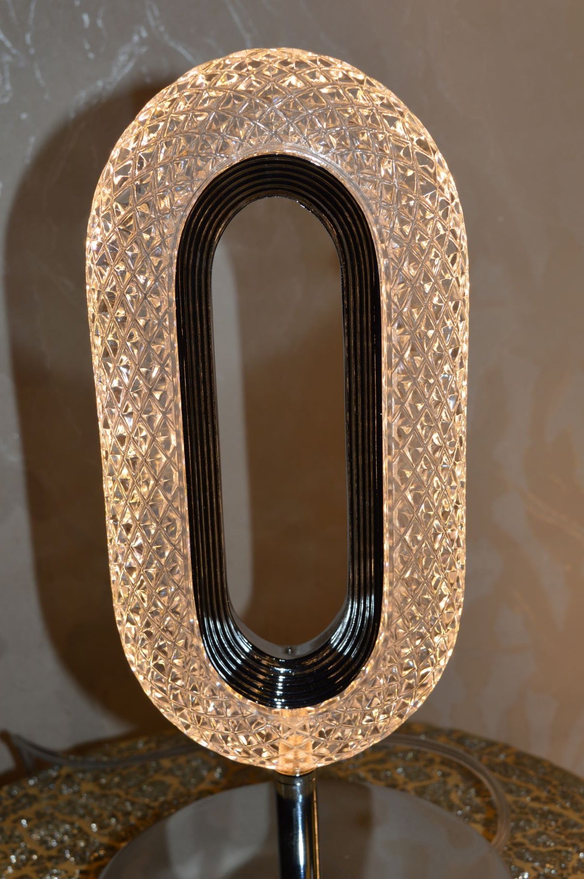 Crystallic Oval Shape Beautiful Warm LED Free Standing Lamps with matching table lamps & Wall Lights-MB2179Chrome & Gold