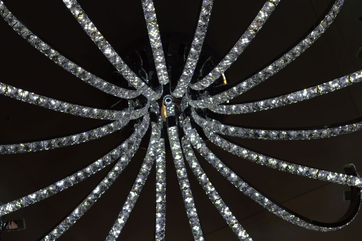 Flower thin metallic frame crystallic LED incorporated light [A100420-18]