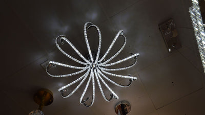 Flower thin metallic frame crystallic LED incorporated light [A100420-18]