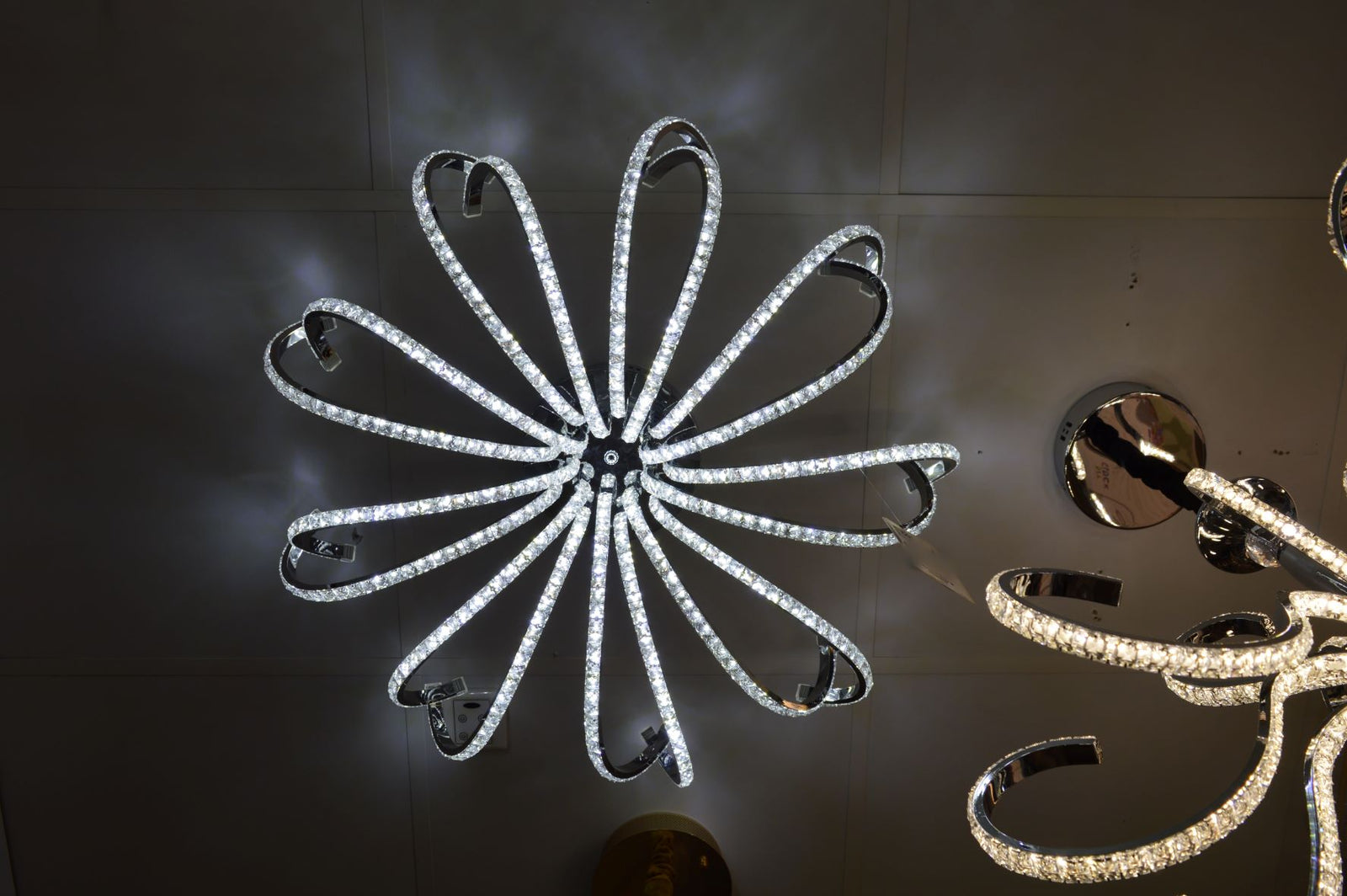 Flower thin metallic frame crystallic LED incorporated light [A100420-18]