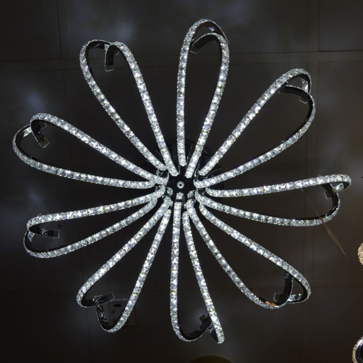 Flower thin metallic frame crystallic LED incorporated light [A100420-18]