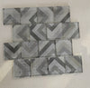 Modern silver arrows glass mosaic tile