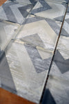 Modern silver arrows glass mosaic tile