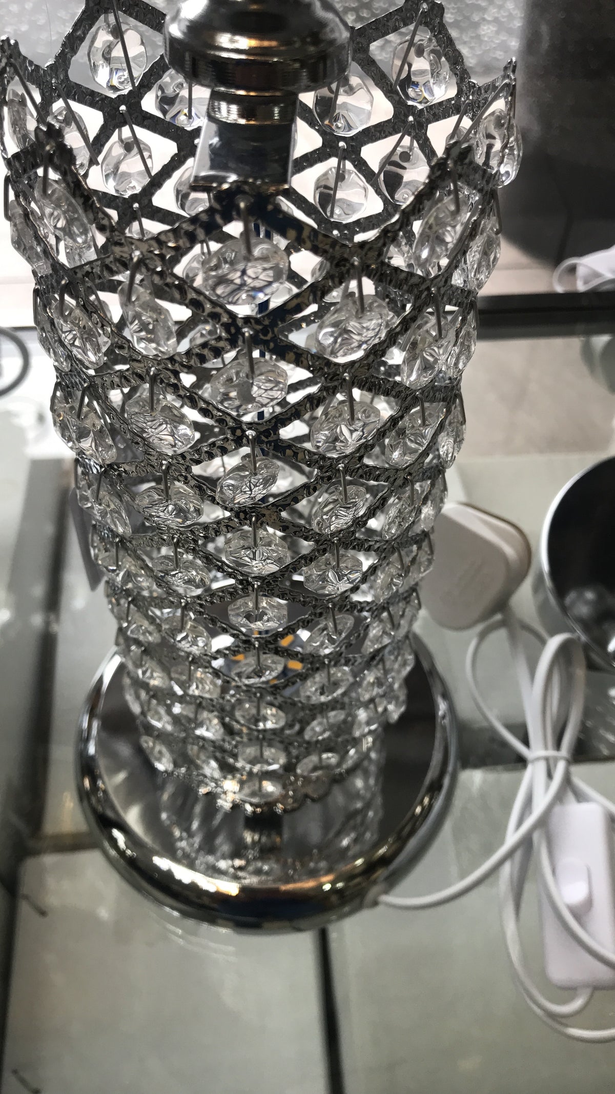 Thin metallic frame crystallic table lamp with incorporated LED [HGC01 | HSC01]