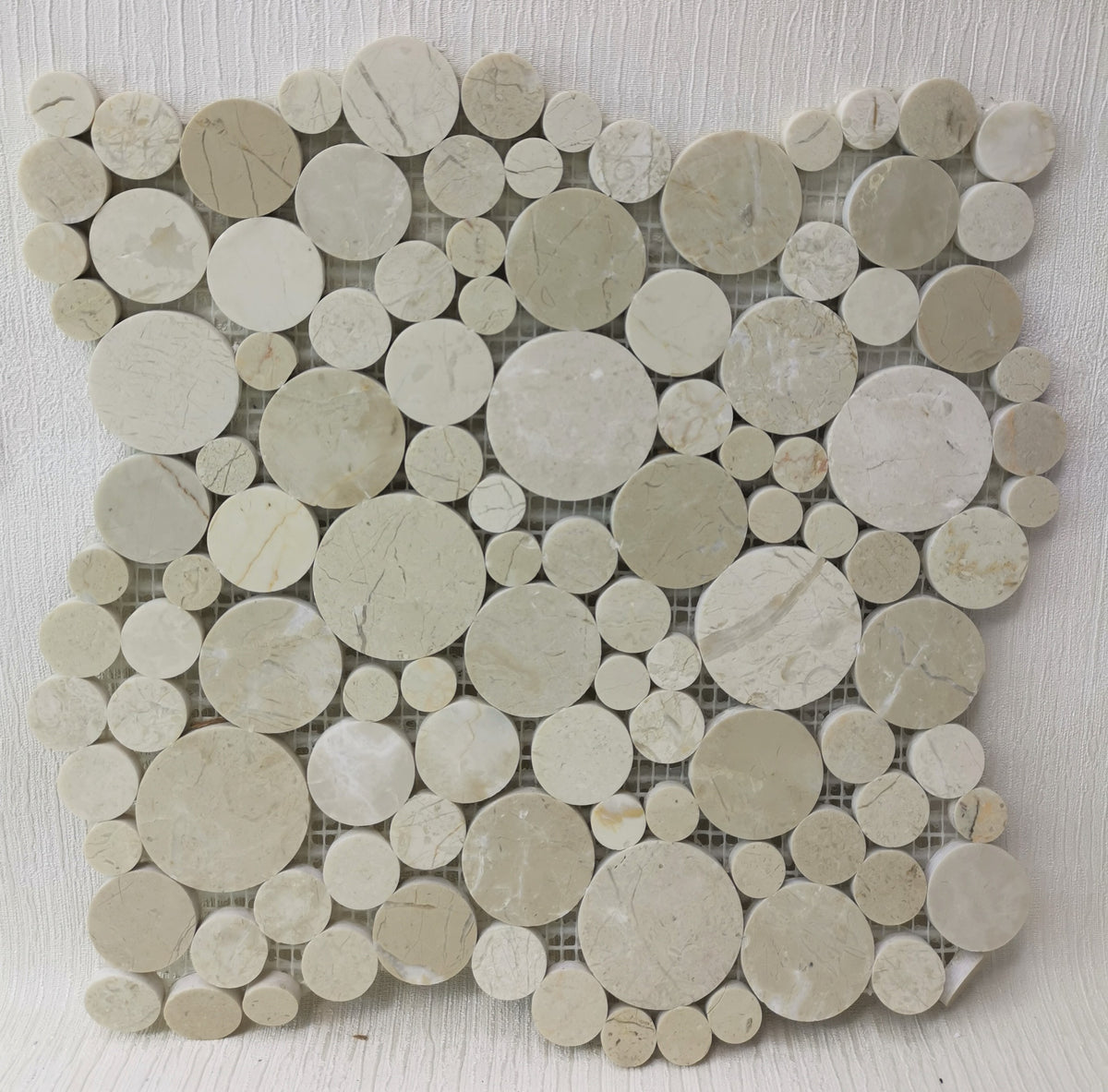 Beigescale Circular Ceramic Mosaic Tile-300 x 300 x 8 mm-11sheets-1m2