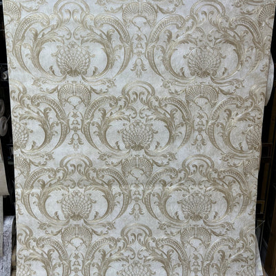 Cream & Gold Swirl Luxury Wallpapers-MC11003-15mtr Length and 1mtr Width-Equal to Normal 3Rolls