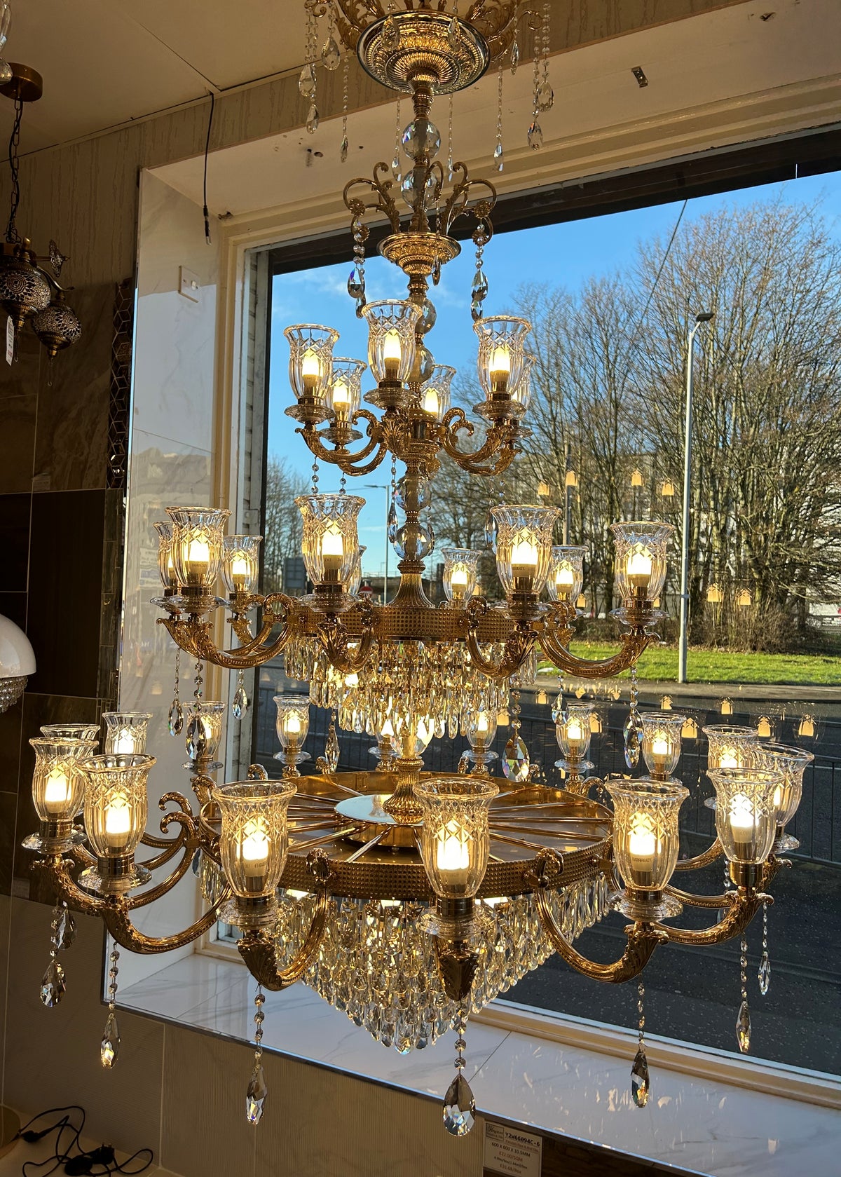 Large Grand Traditional Crystal Chandelier Gold with matching different size lights-Y8098-16+10+6