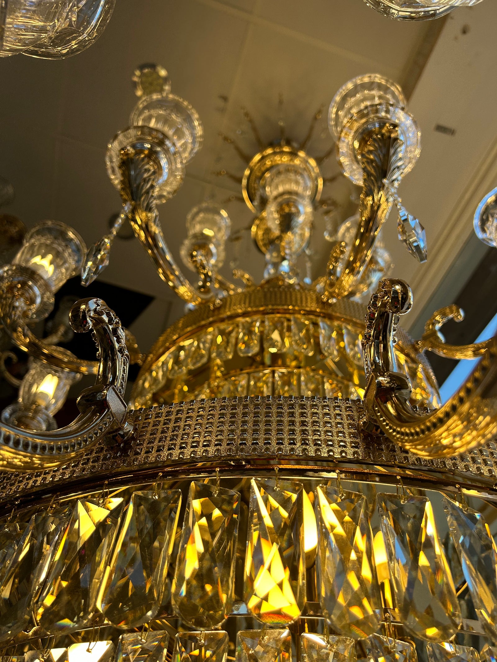 Large Grand Traditional Crystal Chandelier Gold with matching different size lights-Y8098-16+10+6