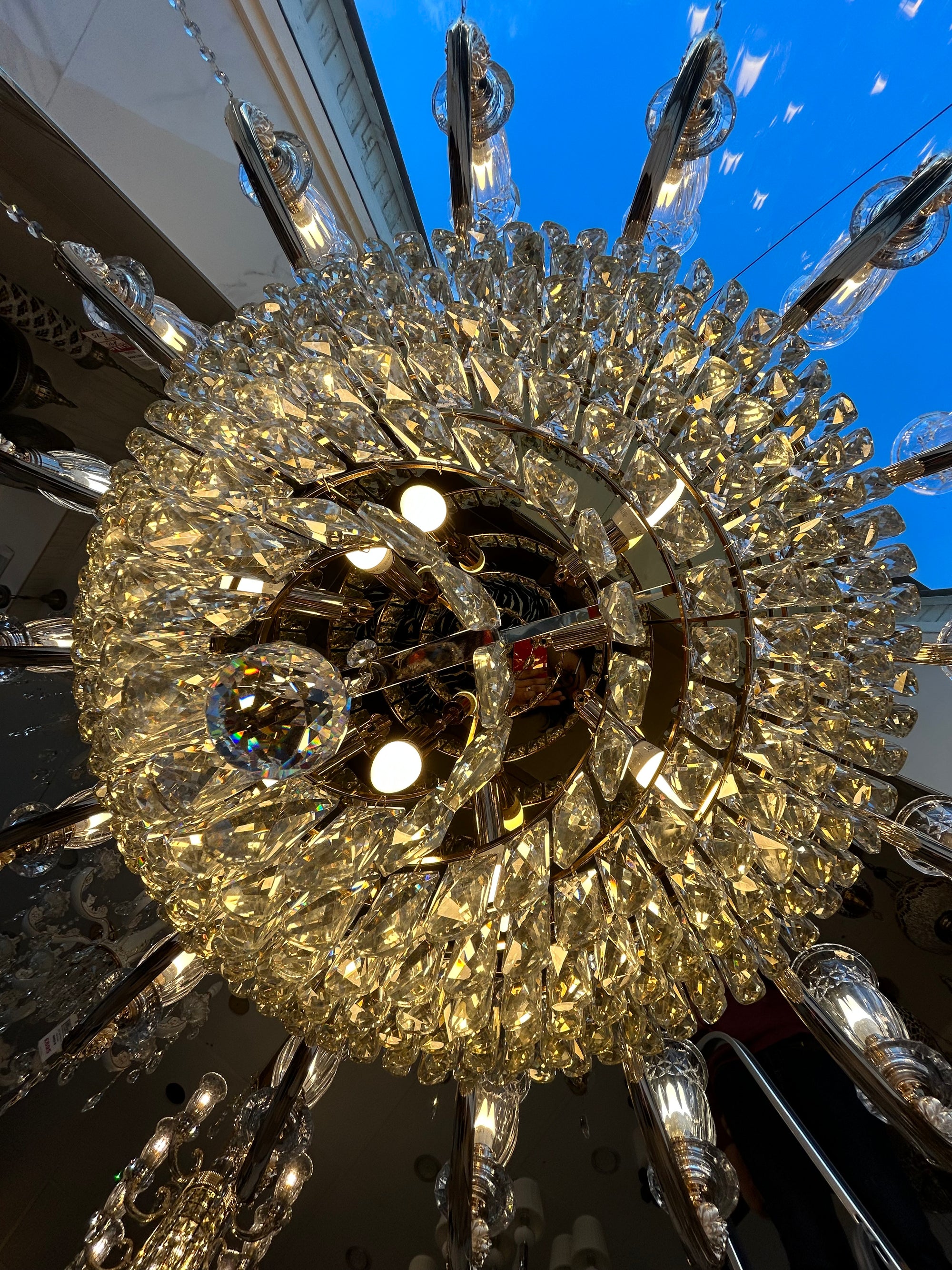Large Grand Traditional Crystal Chandelier Gold with matching different size lights-Y8098-16+10+6
