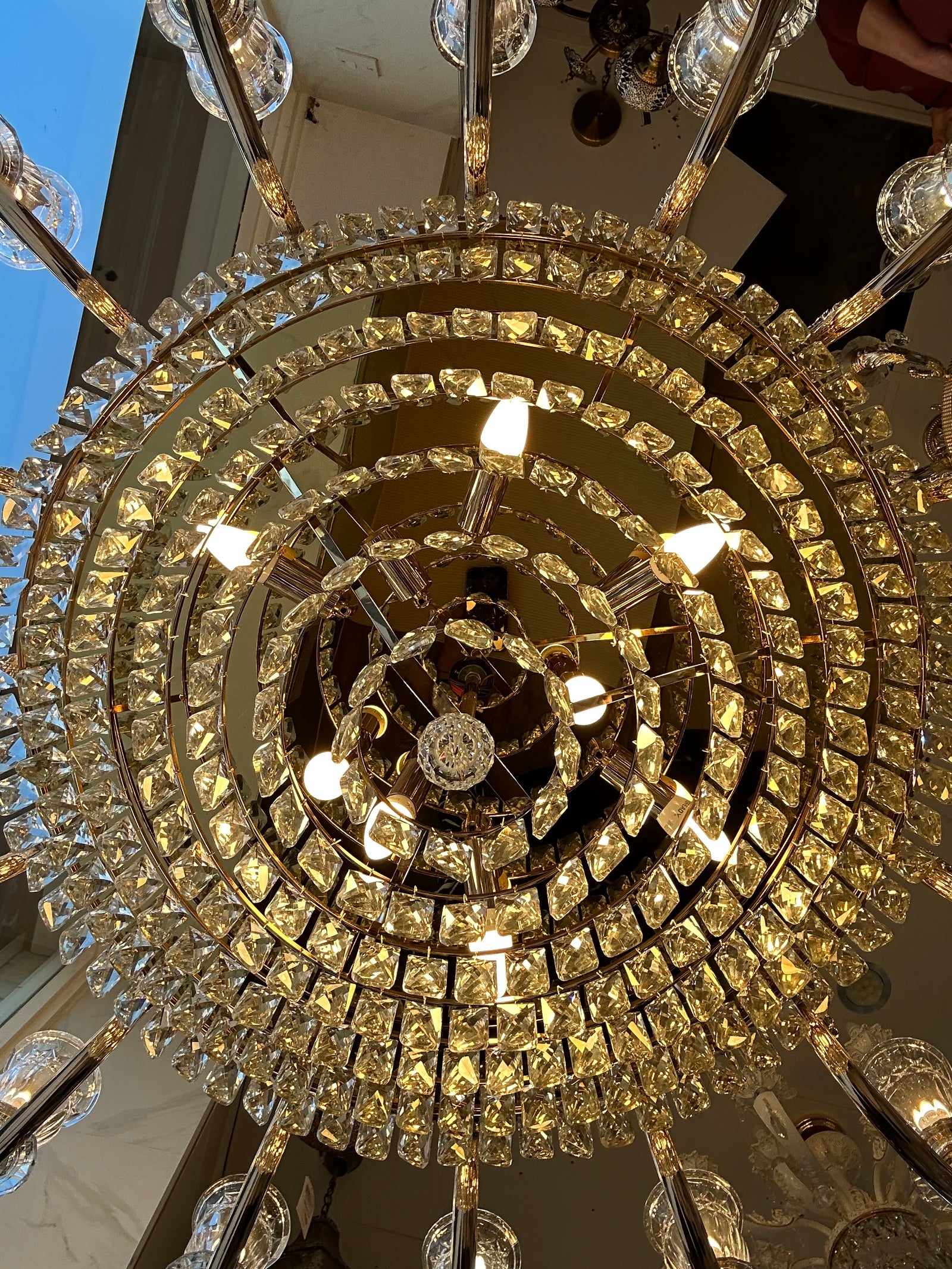Large Grand Traditional Crystal Chandelier Gold with matching different size lights-Y8098-16+10+6