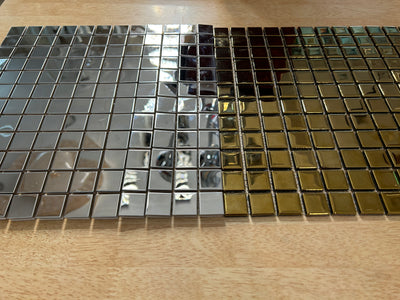 Mirrored Silver Metal Ceramic Mosaic Tile-300*300*8mm-11sheets-1m2