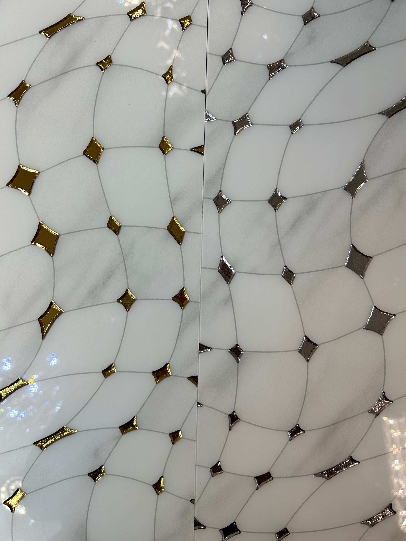 White & Silver Decor Porcelain Tile-300*600*8mm-6tiles-1m2-WJ724