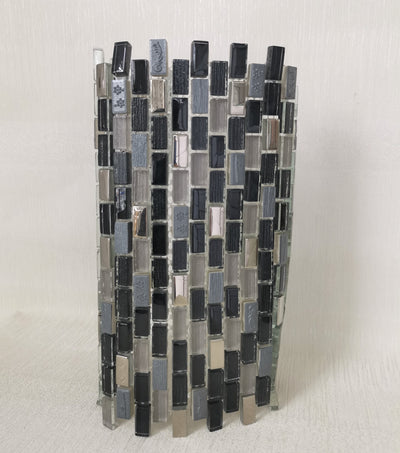 Grey, Black & Golden Glass Mosaic Tile