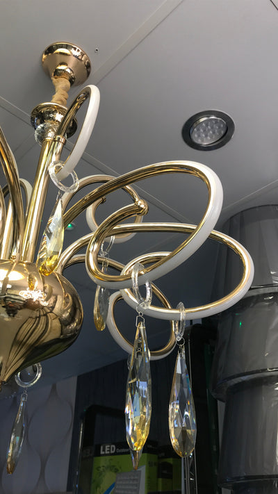 Gold Swirl Modern Yet Vintage Chandelier